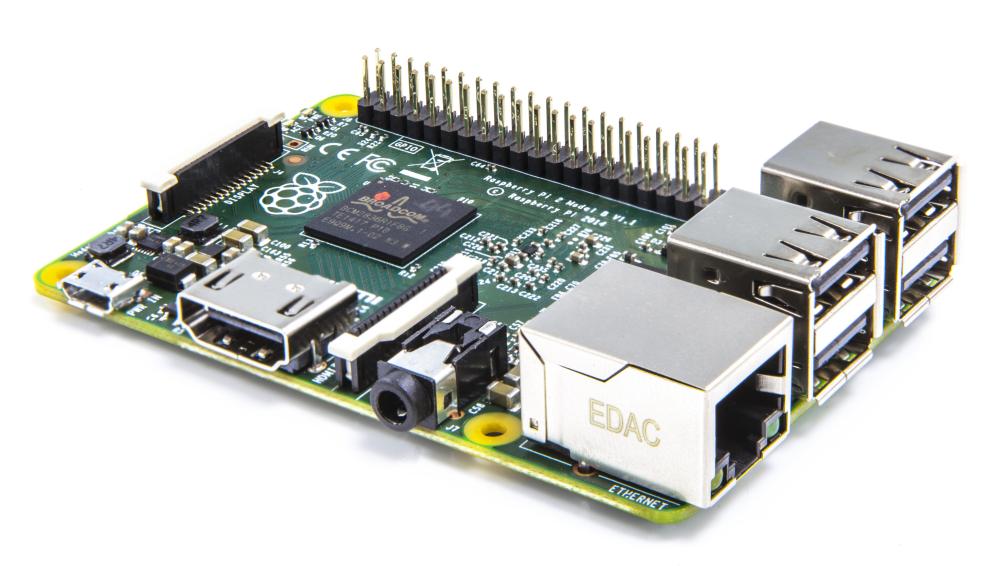 A Rasperry Pi board, which is as small as a credit card, but can work as a low-end, but normal desktop or server computer with the Linux operating system
