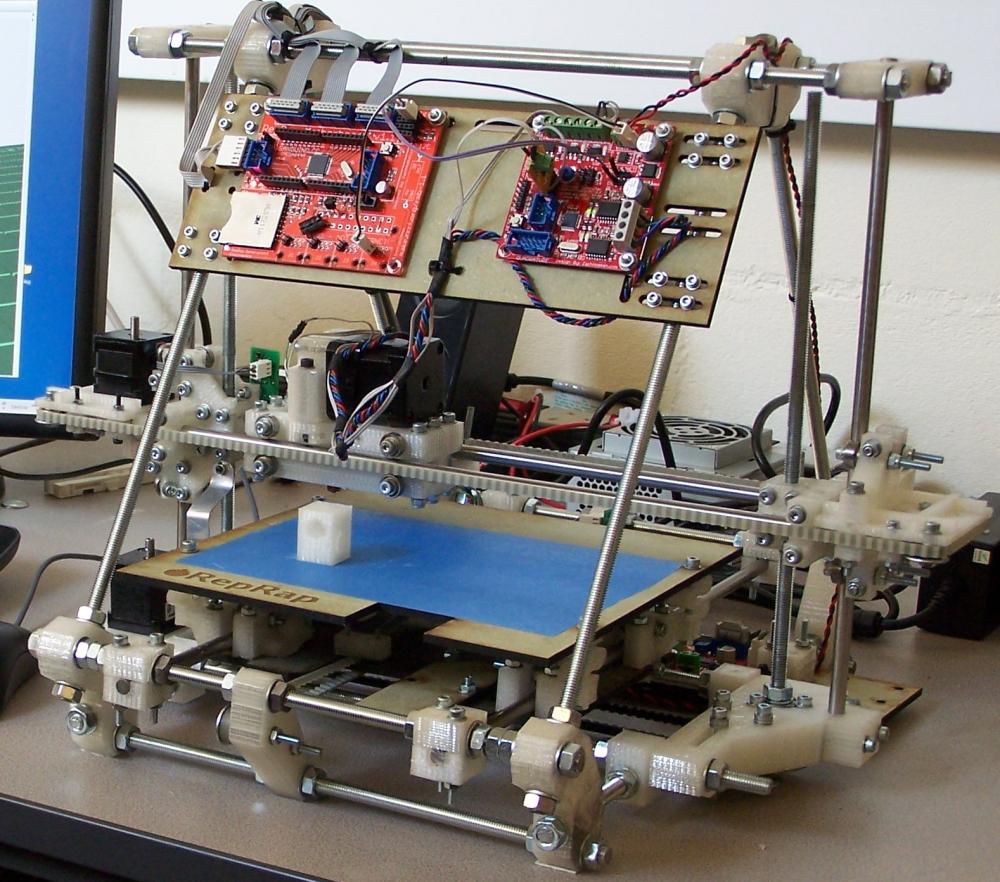 The RepRap is not the state of the art when it comes to 3D printing, but is probably the simplest and cheapes 3D printer that can replicate its own plastic parts